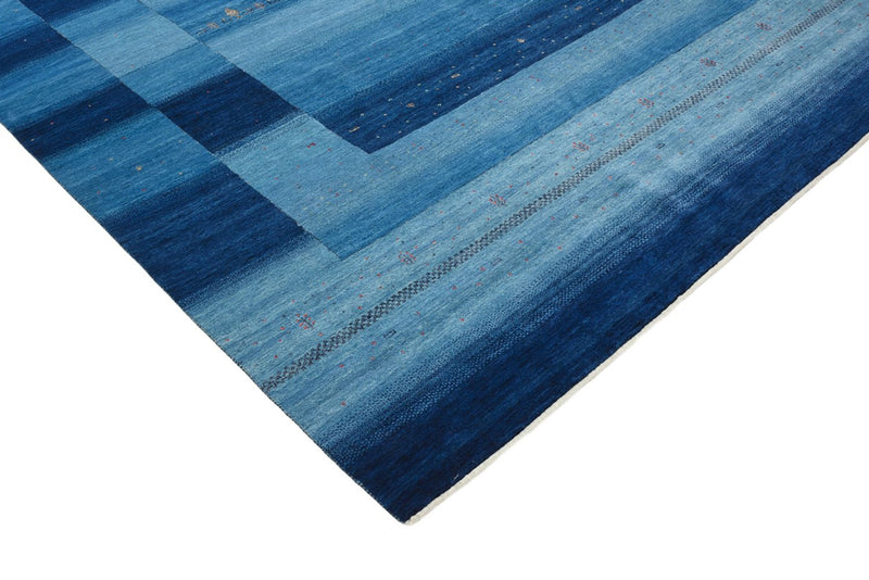 Gabbeh-tæppe - Loribaft Indus - 329 x 253 cm - havblå