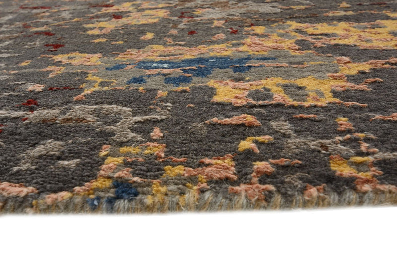 Designer tæppe rundt  - 182 x 180 cm - flerfarvet