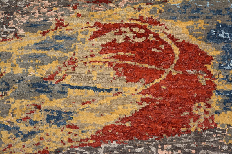 Designer tæppe rundt  - 182 x 180 cm - flerfarvet