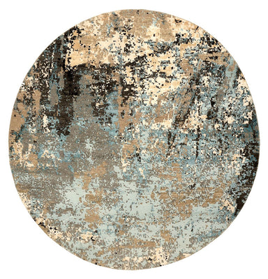 Designer tæppe rundt  - 179 x 176 cm - flerfarvet