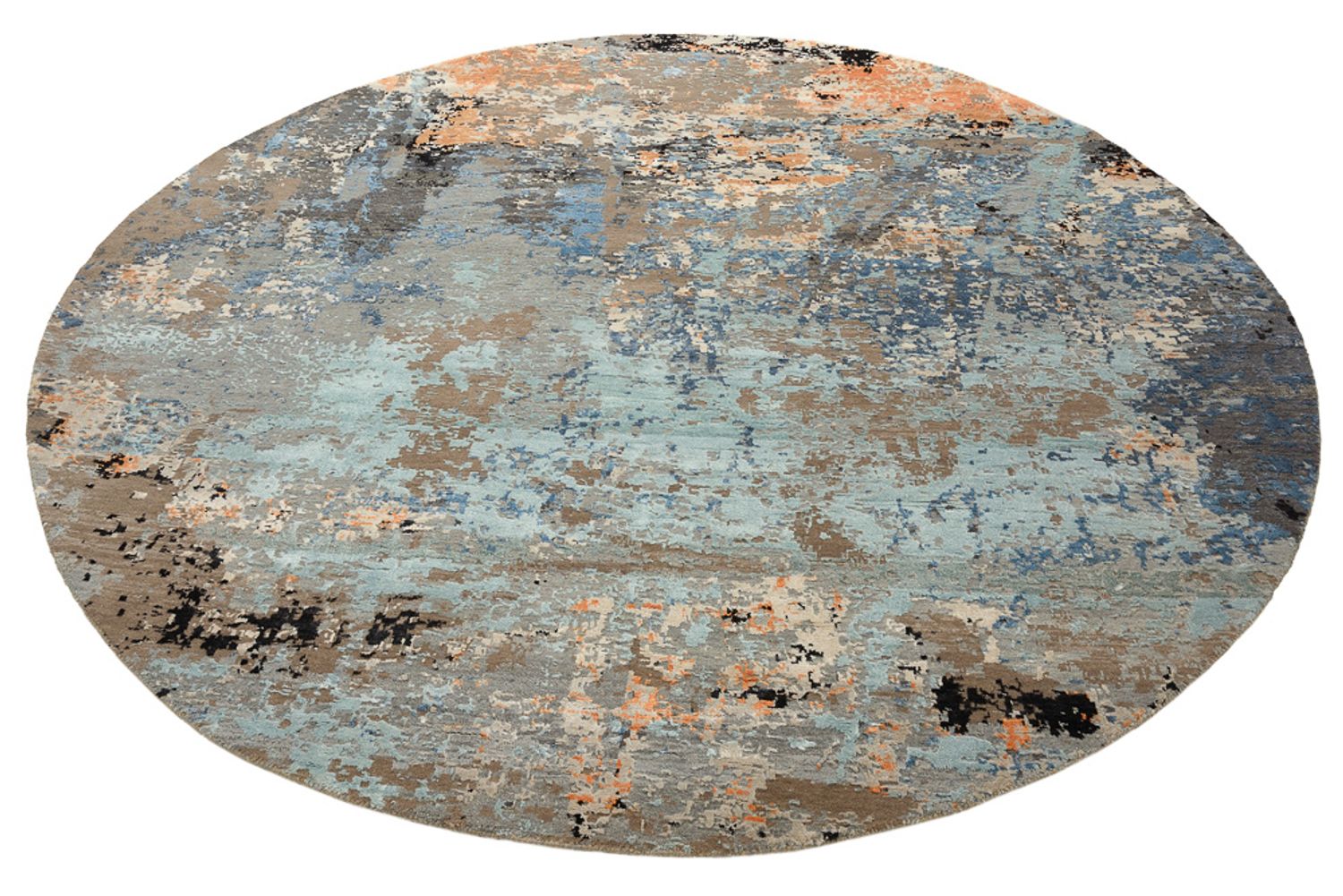 Designer tæppe rundt  - 243 x 241 cm - flerfarvet
