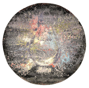 Designer tæppe rundt  - 185 x 183 cm - flerfarvet