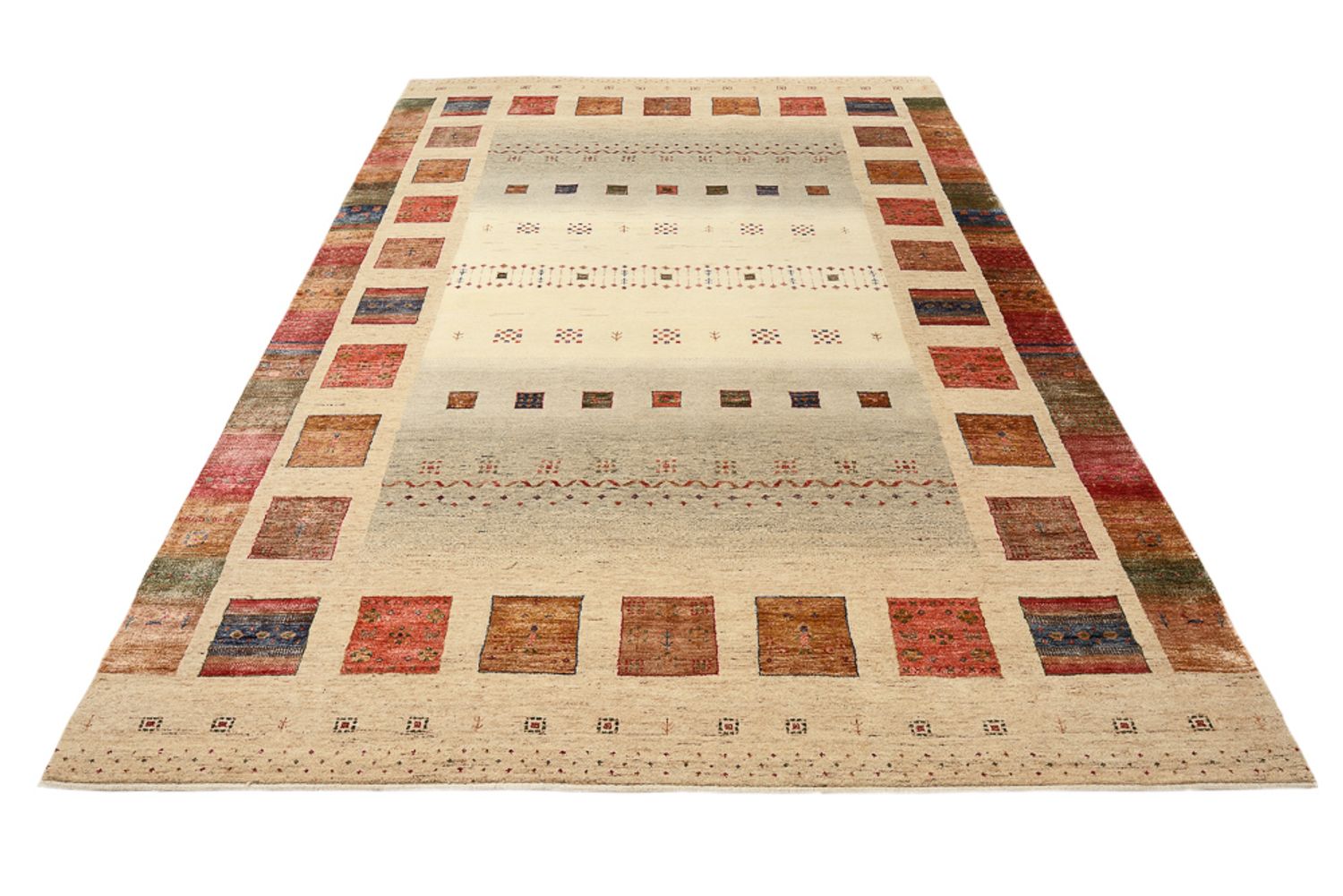 Gabbeh-tæppe - Loribaft Indus - 304 x 204 cm - flerfarvet