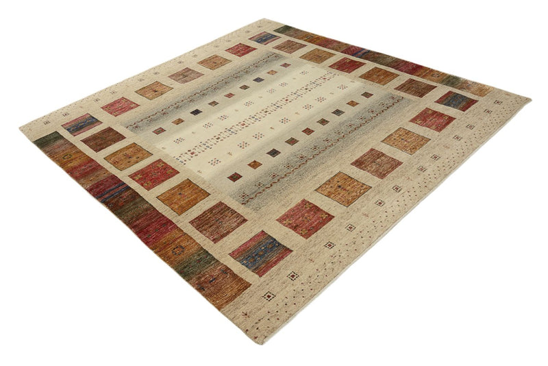 Gabbeh-tæppe - Loribaft Indus firkantet  - 205 x 203 cm - flerfarvet