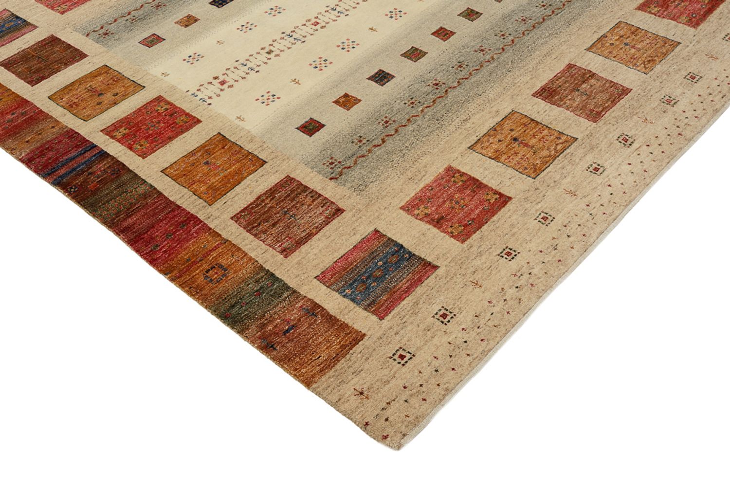 Gabbeh-tæppe - Loribaft Indus firkantet  - 205 x 203 cm - flerfarvet
