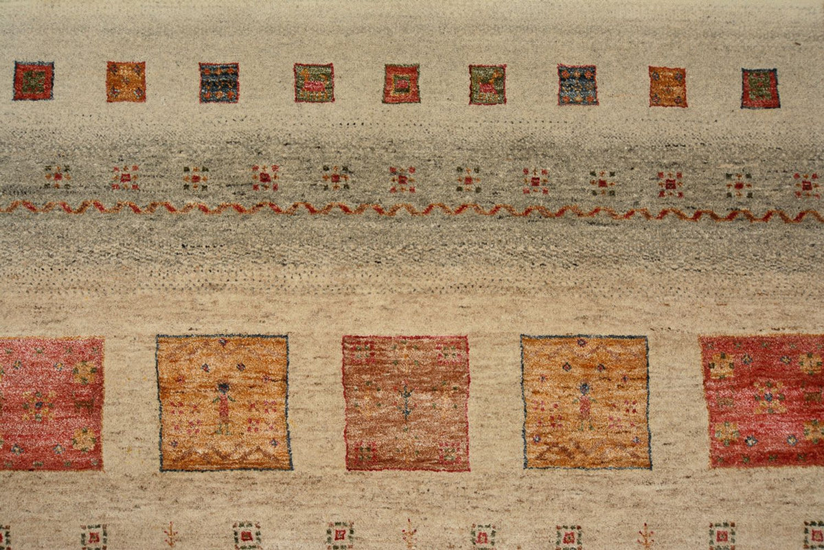 Gabbeh-tæppe - Loribaft Indus firkantet  - 205 x 203 cm - flerfarvet