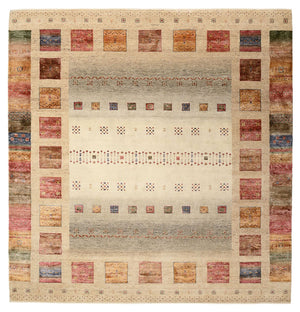 Gabbeh-tæppe - Loribaft Indus firkantet  - 253 x 249 cm - flerfarvet