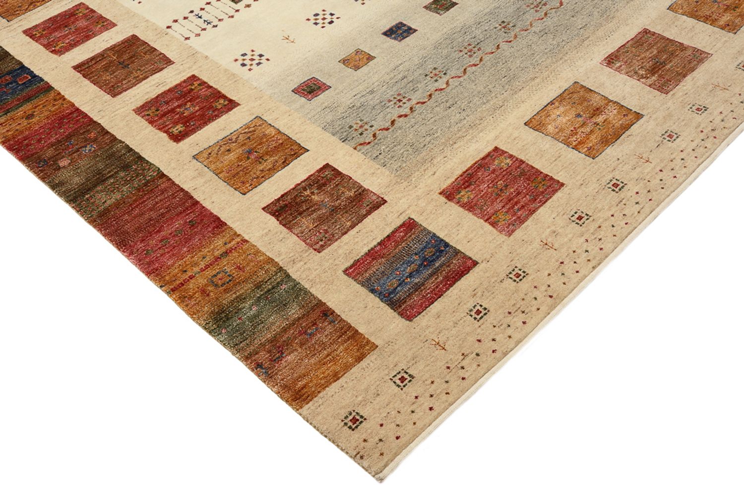 Gabbeh-tæppe - Loribaft Indus firkantet  - 253 x 249 cm - flerfarvet