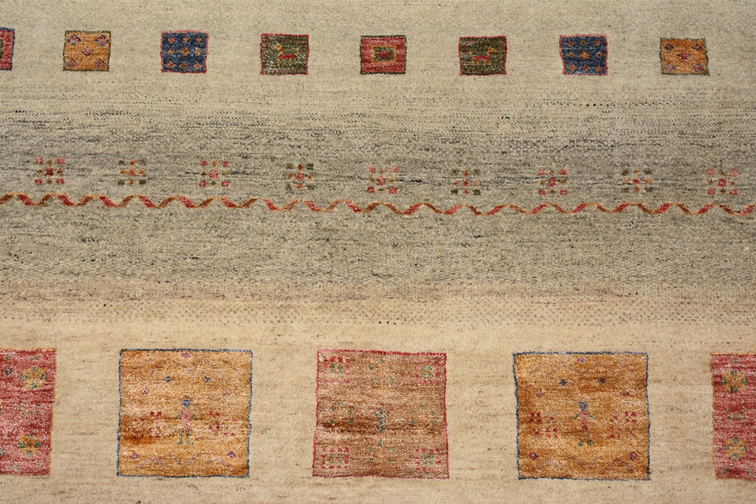 Gabbeh-tæppe - Loribaft Indus firkantet  - 253 x 249 cm - flerfarvet