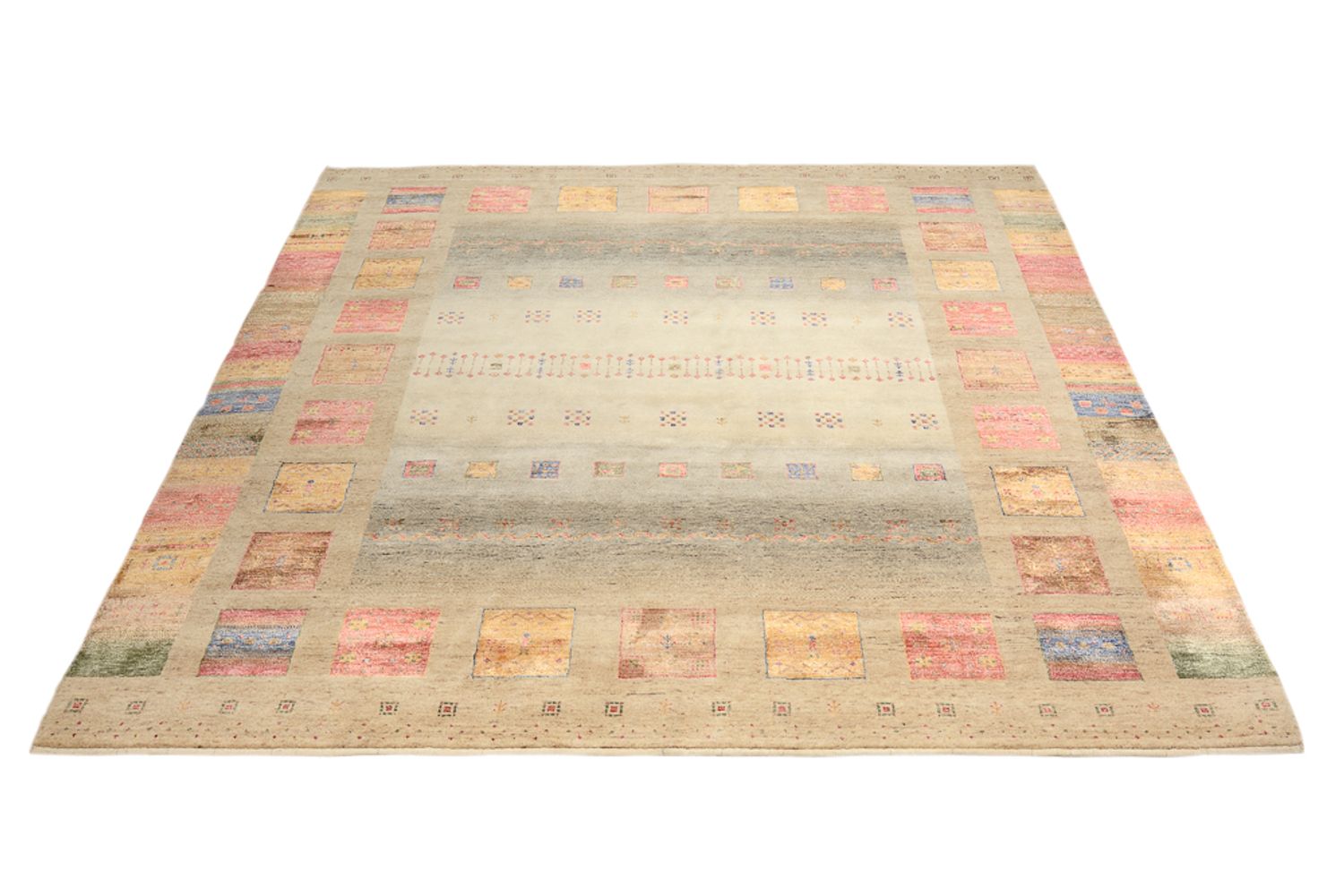 Gabbeh-tæppe - Loribaft Indus firkantet  - 253 x 249 cm - flerfarvet