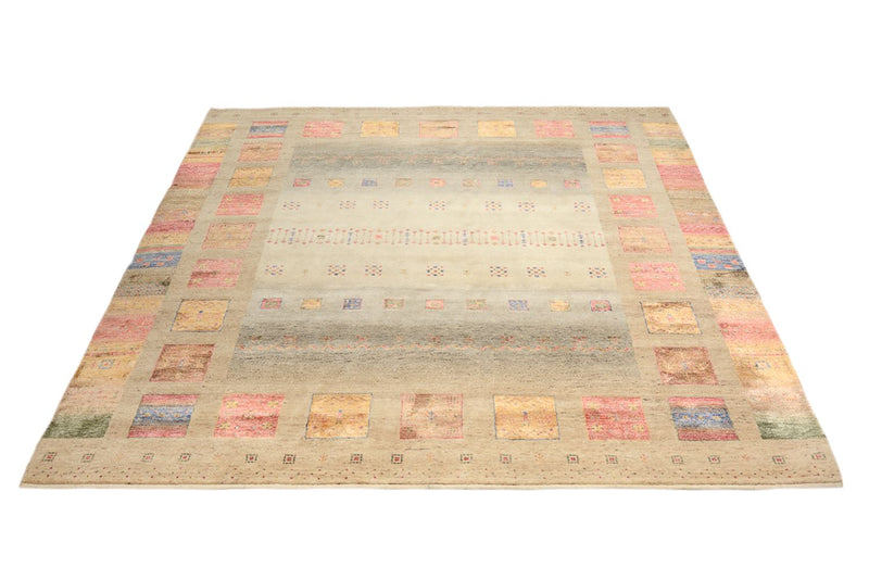 Gabbeh-tæppe - Loribaft Indus firkantet  - 253 x 249 cm - flerfarvet
