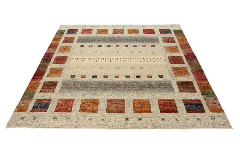 Gabbeh-tæppe - Loribaft Indus firkantet  - 201 x 196 cm - flerfarvet