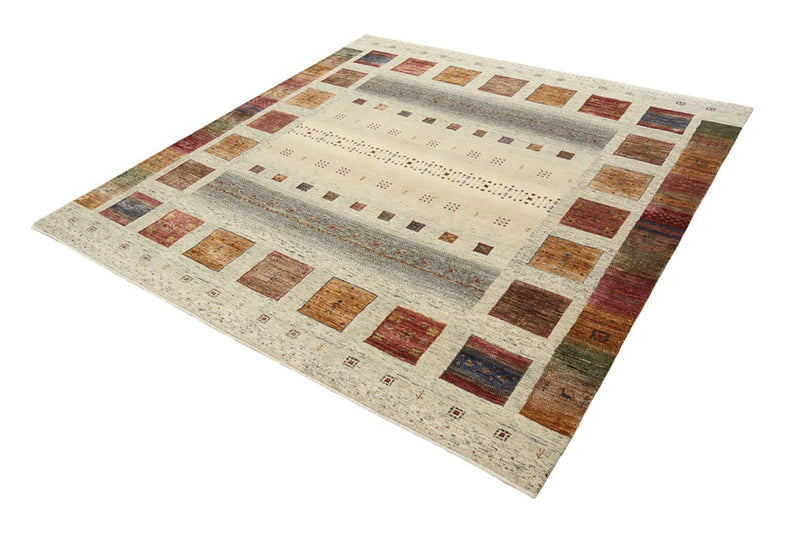 Gabbeh-tæppe - Loribaft Indus firkantet  - 201 x 196 cm - flerfarvet