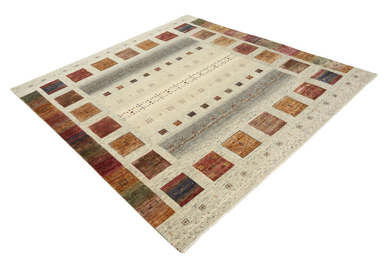 Gabbeh-tæppe - Loribaft Indus firkantet  - 201 x 196 cm - flerfarvet