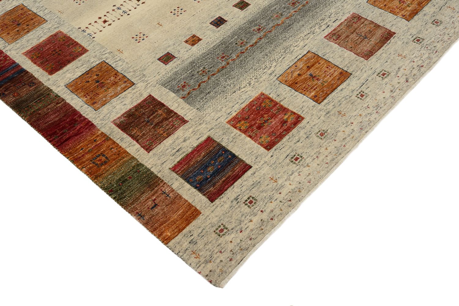 Gabbeh-tæppe - Loribaft Indus firkantet  - 201 x 196 cm - flerfarvet