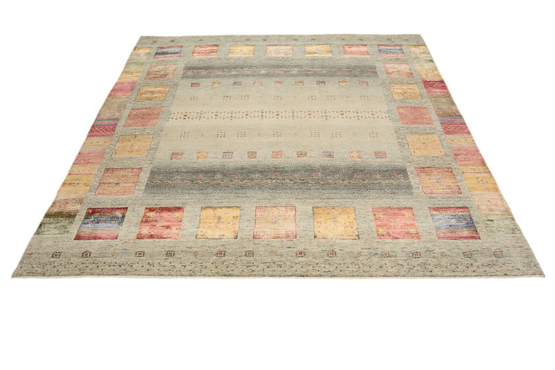 Gabbeh-tæppe - Loribaft Indus firkantet  - 201 x 196 cm - flerfarvet