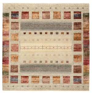 Gabbeh-tæppe - Loribaft Indus firkantet  - 206 x 205 cm - flerfarvet