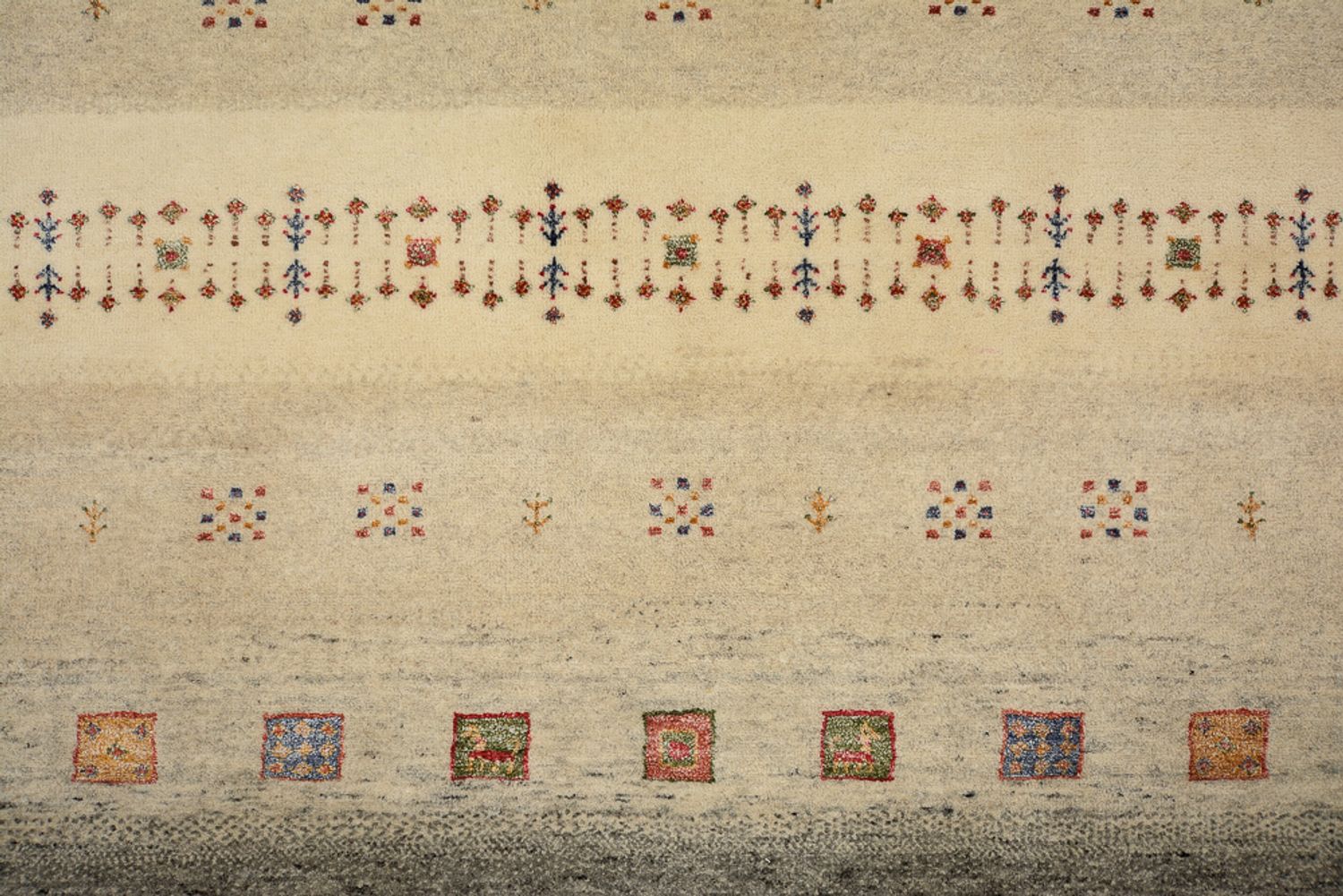 Gabbeh-tæppe - Loribaft Indus firkantet  - 206 x 205 cm - flerfarvet