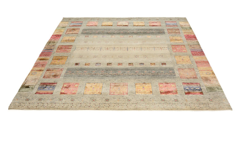 Gabbeh-tæppe - Loribaft Indus firkantet  - 206 x 205 cm - flerfarvet