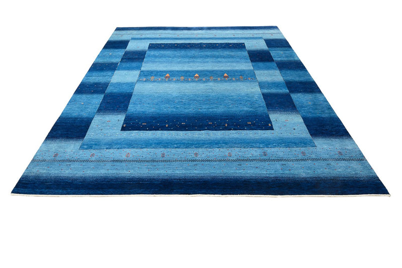 Gabbeh-tæppe - Loribaft Indus - 303 x 241 cm - havblå