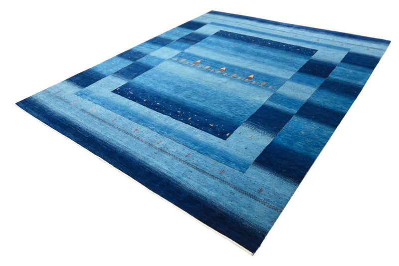Gabbeh-tæppe - Loribaft Indus - 303 x 241 cm - havblå