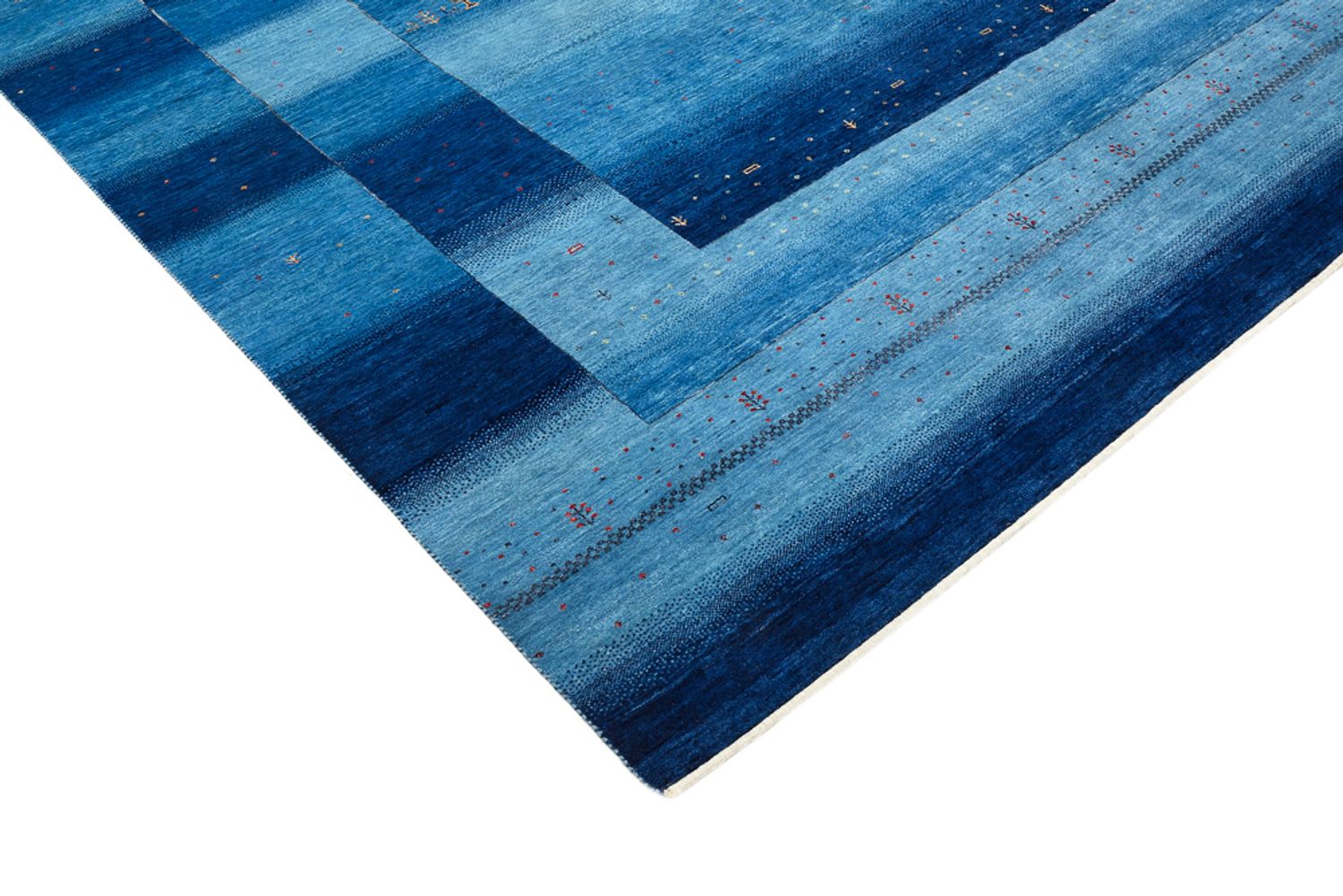 Gabbeh-tæppe - Loribaft Indus - 303 x 241 cm - havblå