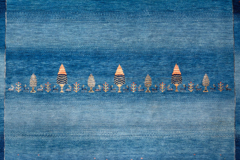 Gabbeh-tæppe - Loribaft Indus - 303 x 241 cm - havblå