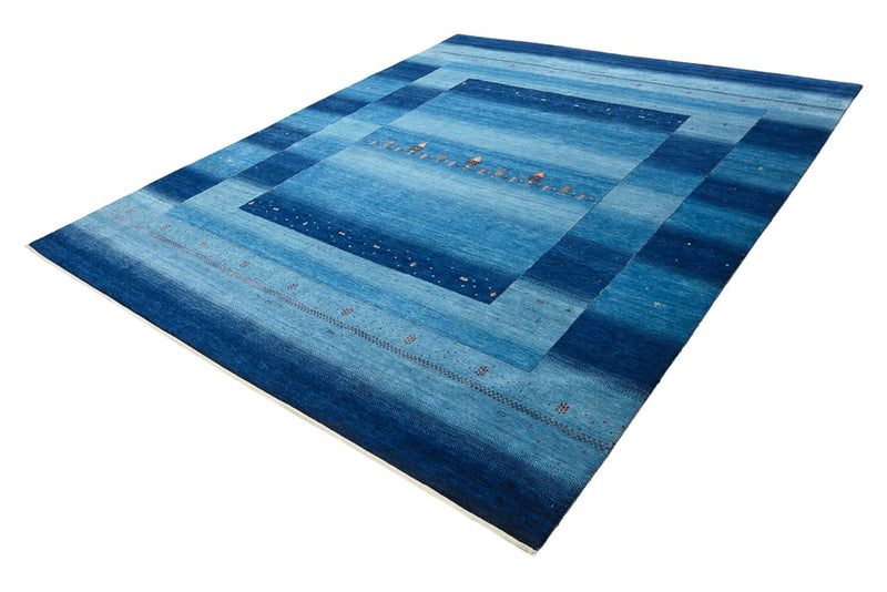 Gabbeh-tæppe - Loribaft Indus - 299 x 250 cm - havblå