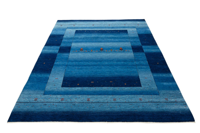 Gabbeh-tæppe - Loribaft Indus - 232 x 177 cm - havblå