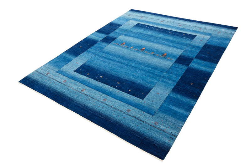 Gabbeh-tæppe - Loribaft Indus - 232 x 177 cm - havblå