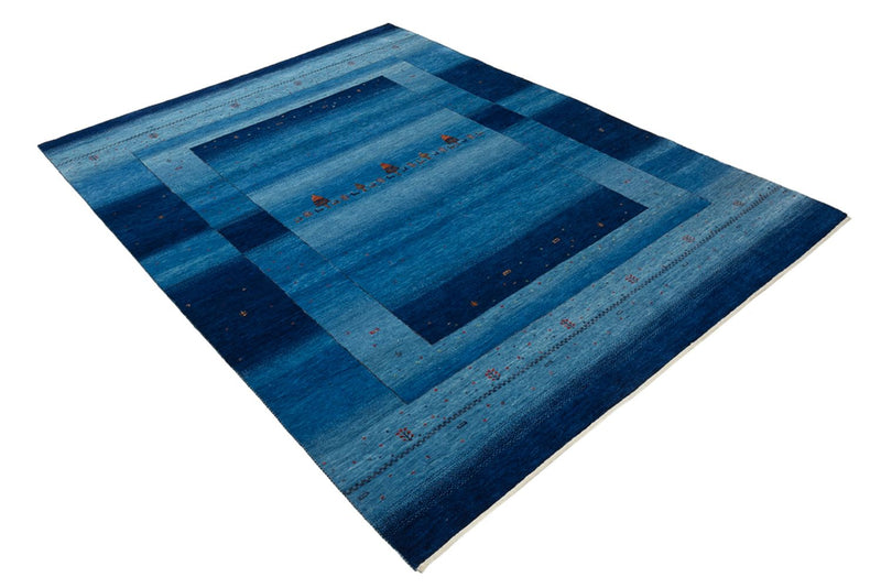Gabbeh-tæppe - Loribaft Indus - 232 x 177 cm - havblå