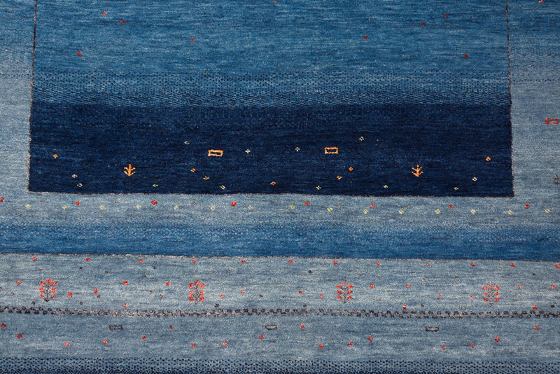 Gabbeh-tæppe - Loribaft Indus - 232 x 177 cm - havblå