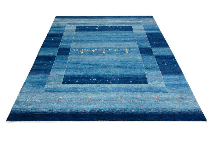Gabbeh-tæppe - Loribaft Indus - 232 x 177 cm - havblå