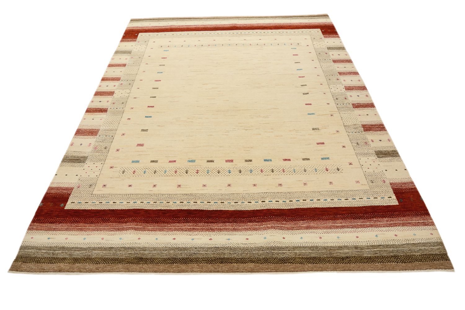 Gabbeh-tæppe - Loribaft Indus - 243 x 171 cm - lys beige