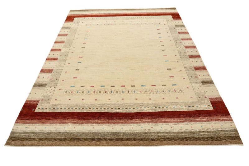 Gabbeh-tæppe - Loribaft Indus - 243 x 171 cm - lys beige