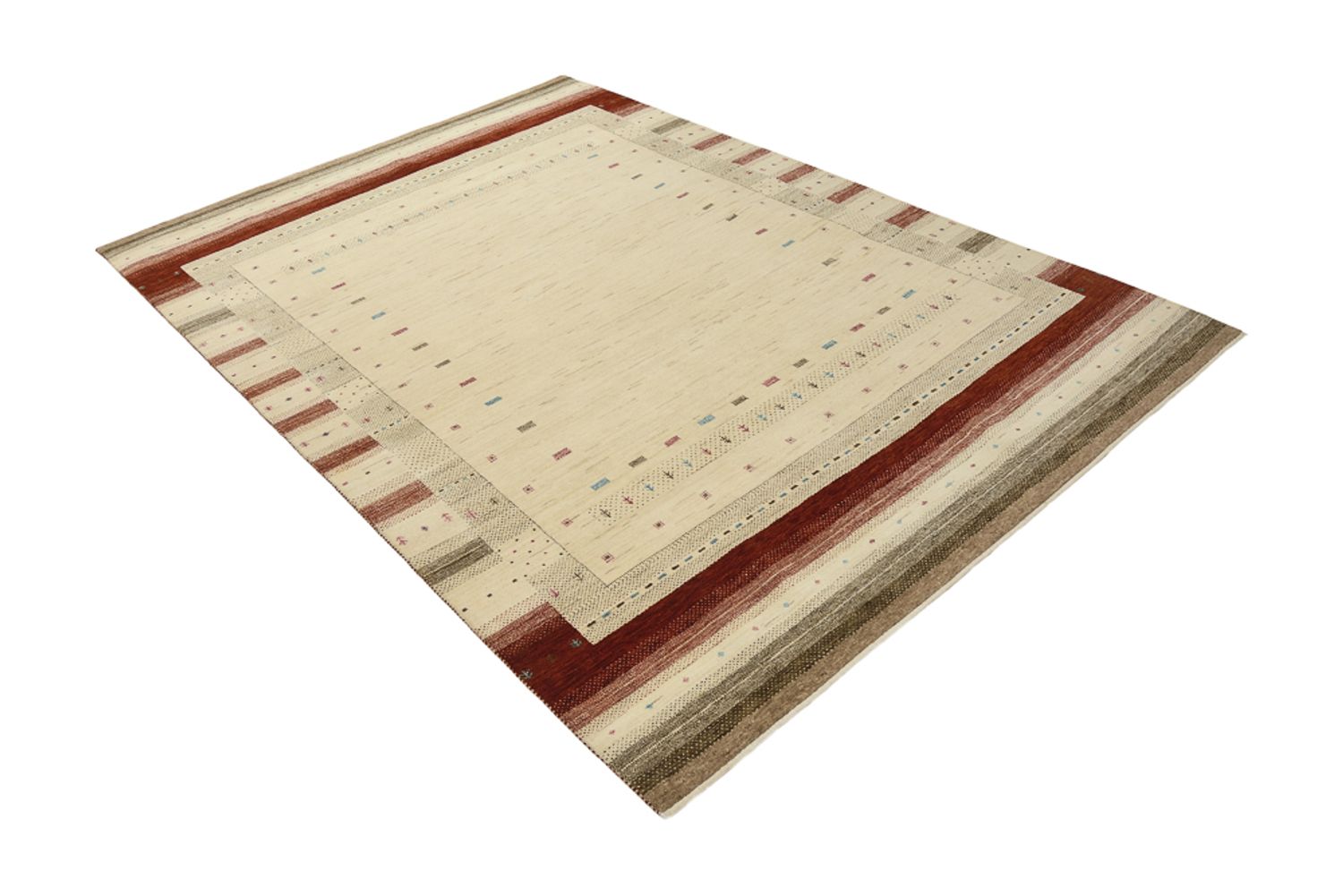 Gabbeh-tæppe - Loribaft Indus - 243 x 171 cm - lys beige