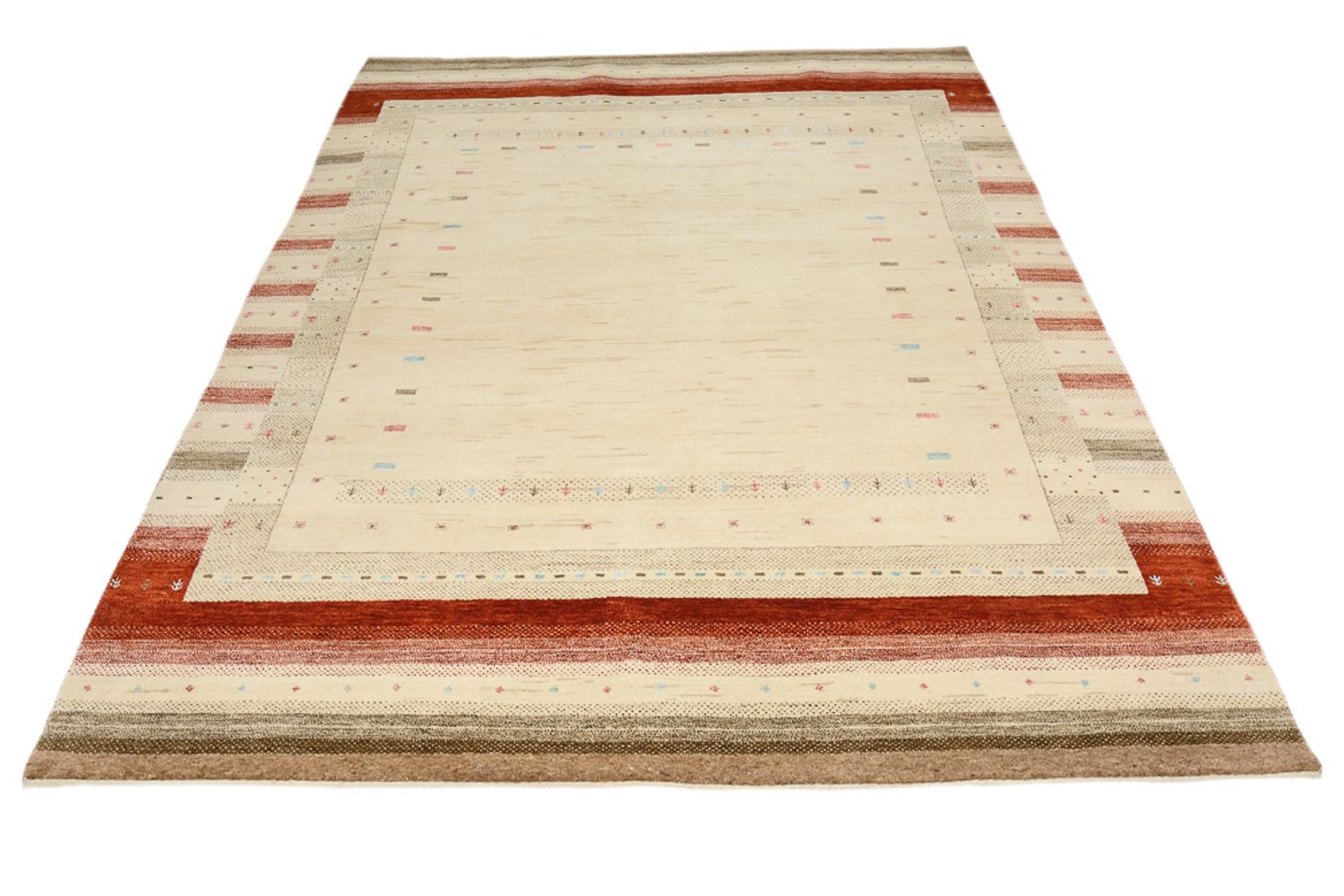 Gabbeh-tæppe - Loribaft Indus - 243 x 171 cm - lys beige