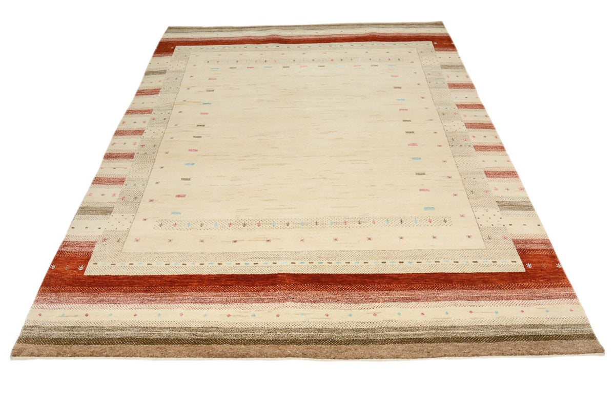 Gabbeh-tæppe - Loribaft Indus - 243 x 171 cm - lys beige