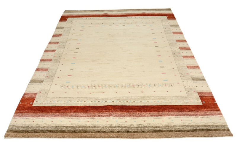 Gabbeh-tæppe - Loribaft Indus - 243 x 171 cm - lys beige