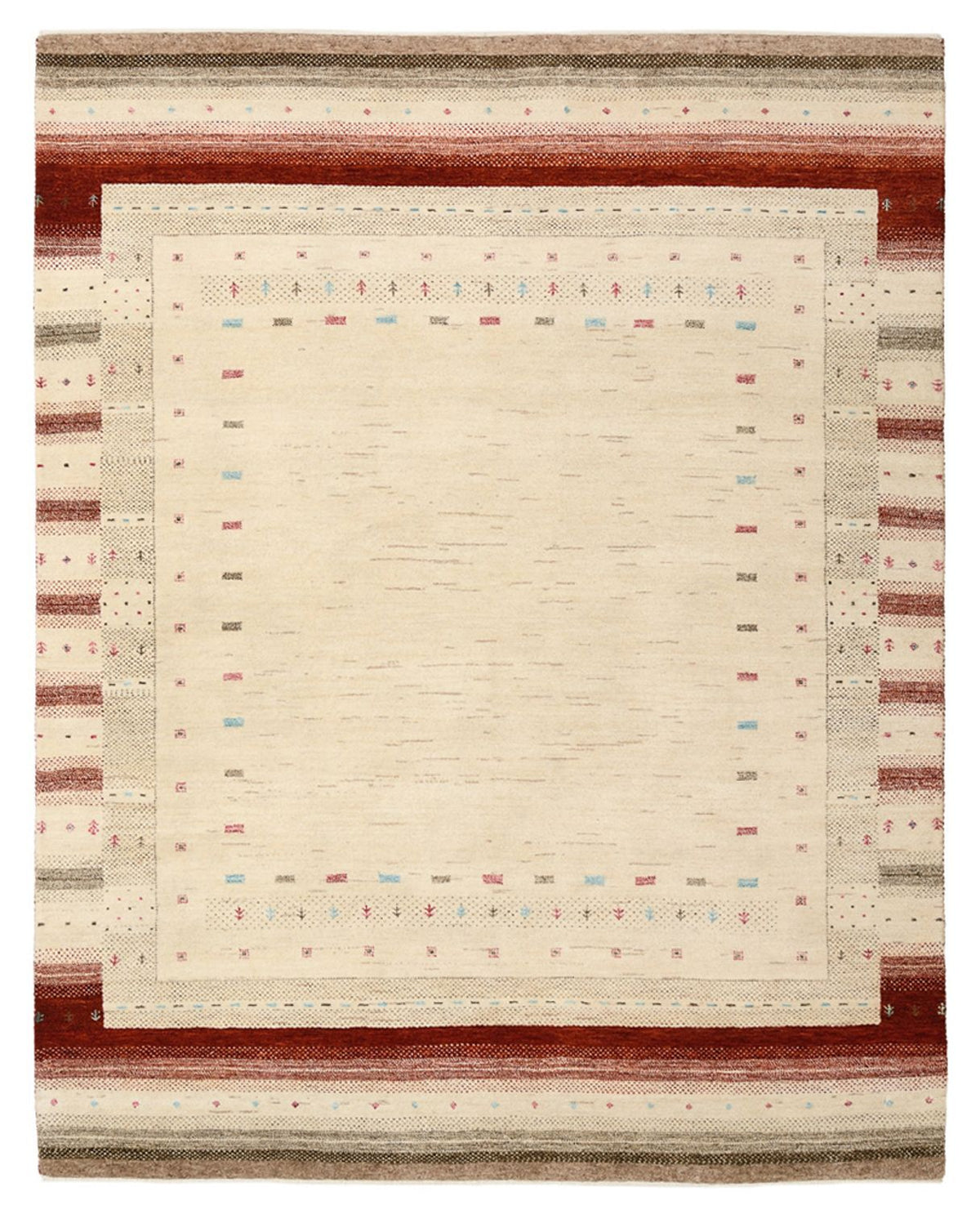 Gabbeh-tæppe - Loribaft Indus - 199 x 158 cm - lys beige