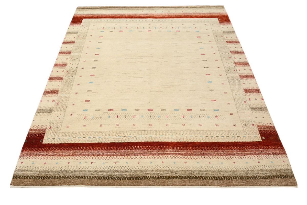 Gabbeh-tæppe - Loribaft Indus - 199 x 158 cm - lys beige
