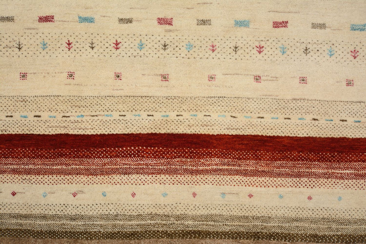 Gabbeh-tæppe - Loribaft Indus - 199 x 158 cm - lys beige