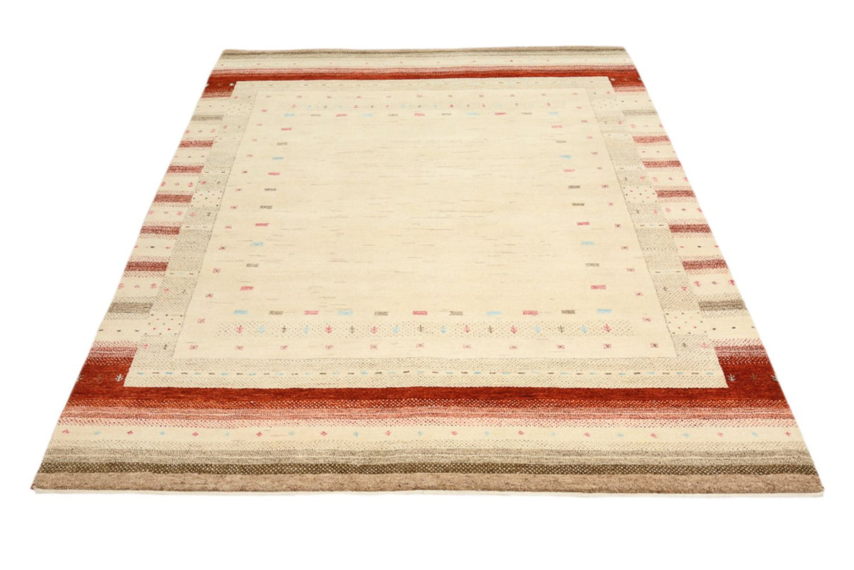 Gabbeh-tæppe - Loribaft Indus - 199 x 158 cm - lys beige