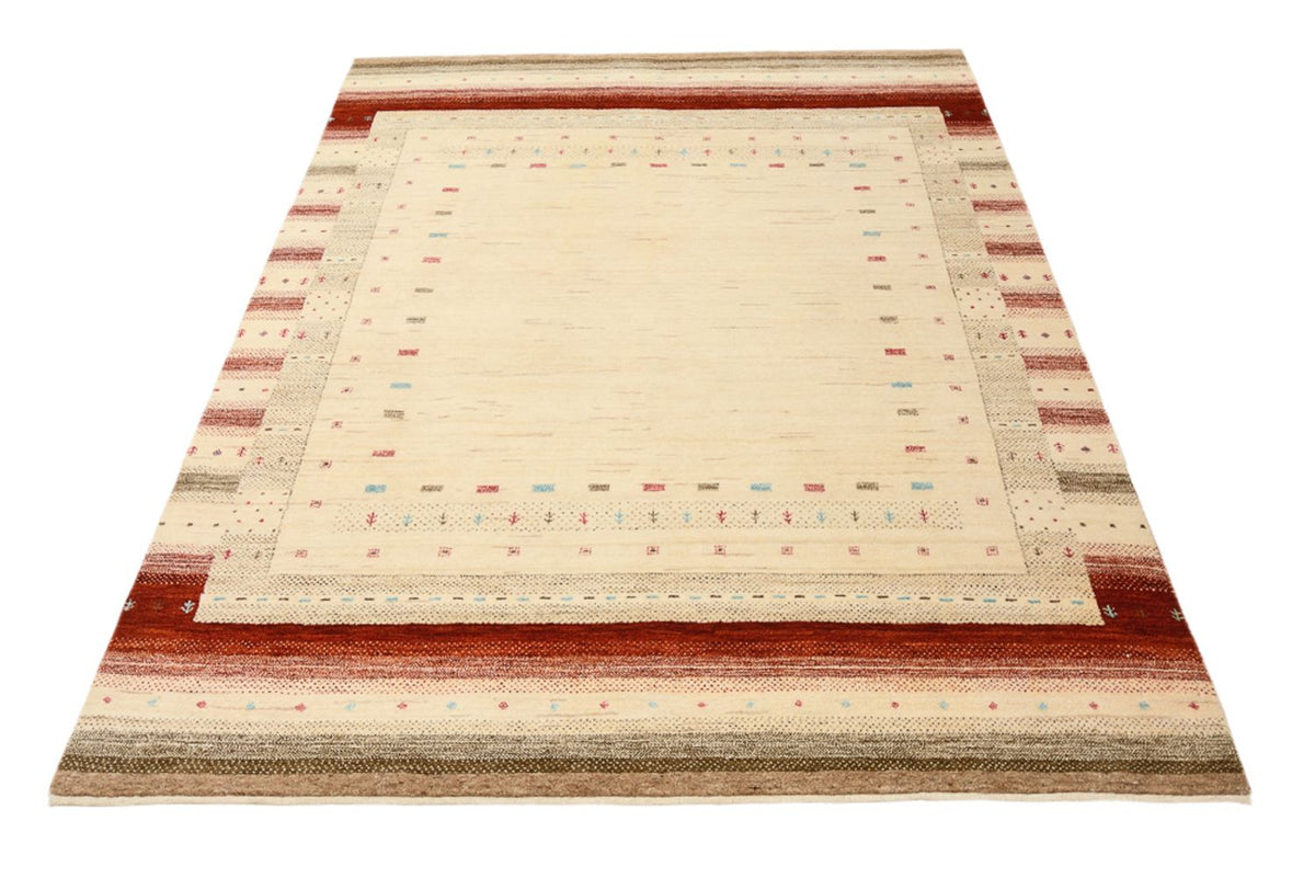 Gabbeh-tæppe - Loribaft Indus - 199 x 155 cm - lys beige