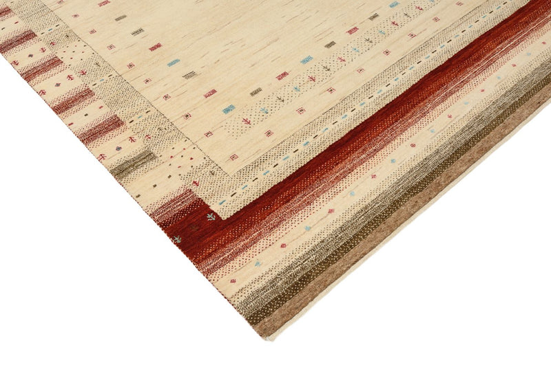 Gabbeh-tæppe - Loribaft Indus - 199 x 155 cm - lys beige