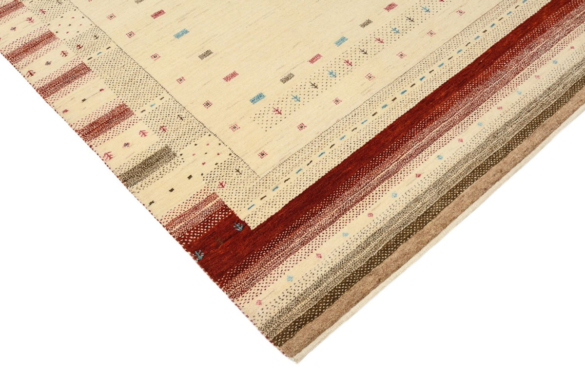 Gabbeh-tæppe - Loribaft Indus - 198 x 156 cm - lys beige