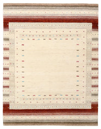 Gabbeh-tæppe - Loribaft Indus - 194 x 154 cm - lys beige