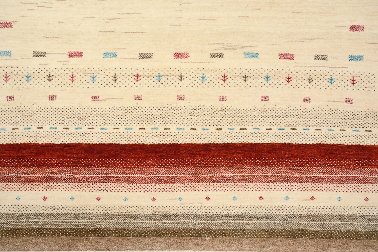 Gabbeh-tæppe - Loribaft Indus - 194 x 154 cm - lys beige