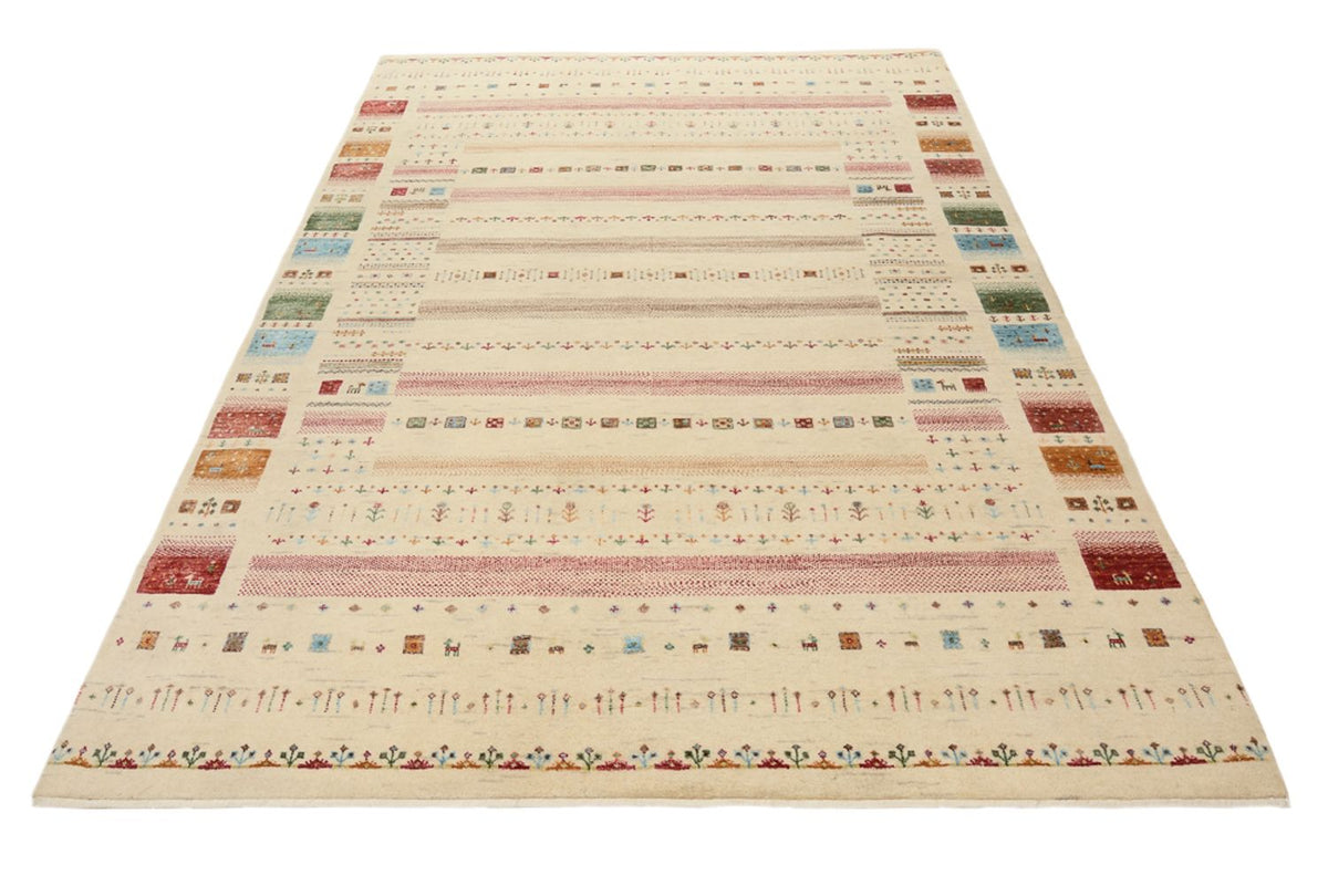 Gabbeh-tæppe - Loribaft Indus - 246 x 174 cm - lys beige