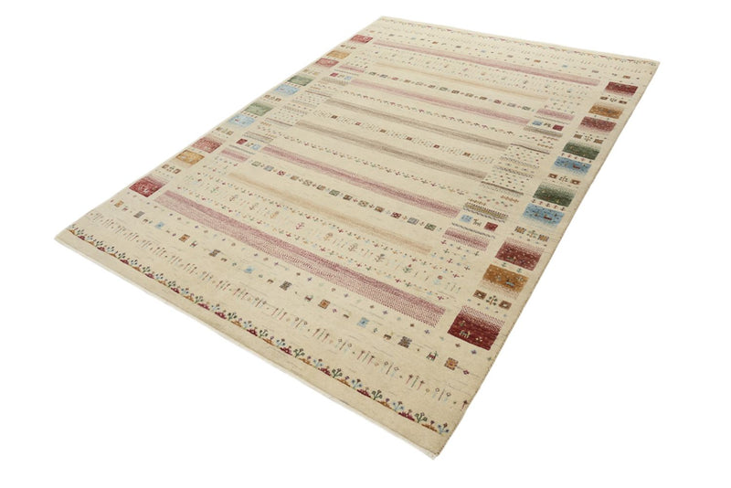 Gabbeh-tæppe - Loribaft Indus - 246 x 174 cm - lys beige
